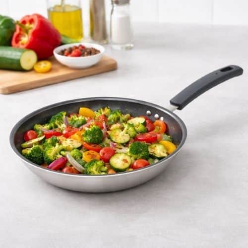 Tri-Ply Stainless Steel Frypan With Ceramic Coating