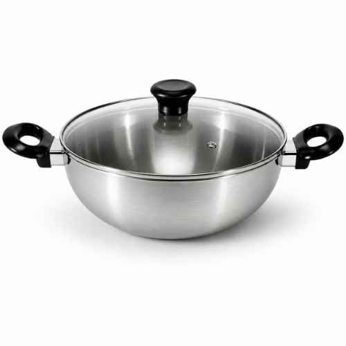 Aluminium Kadai With Glass Lid