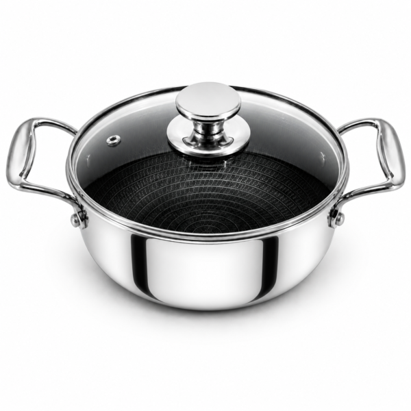 Tri-Ply Stainless Steel Kadai 20cm